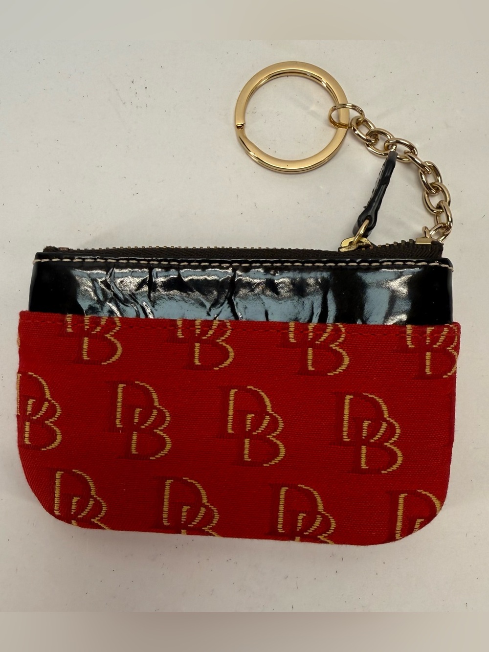Dooney & Bourke Red Small Coin Case with Gold Hardware - Picture 2 of 11